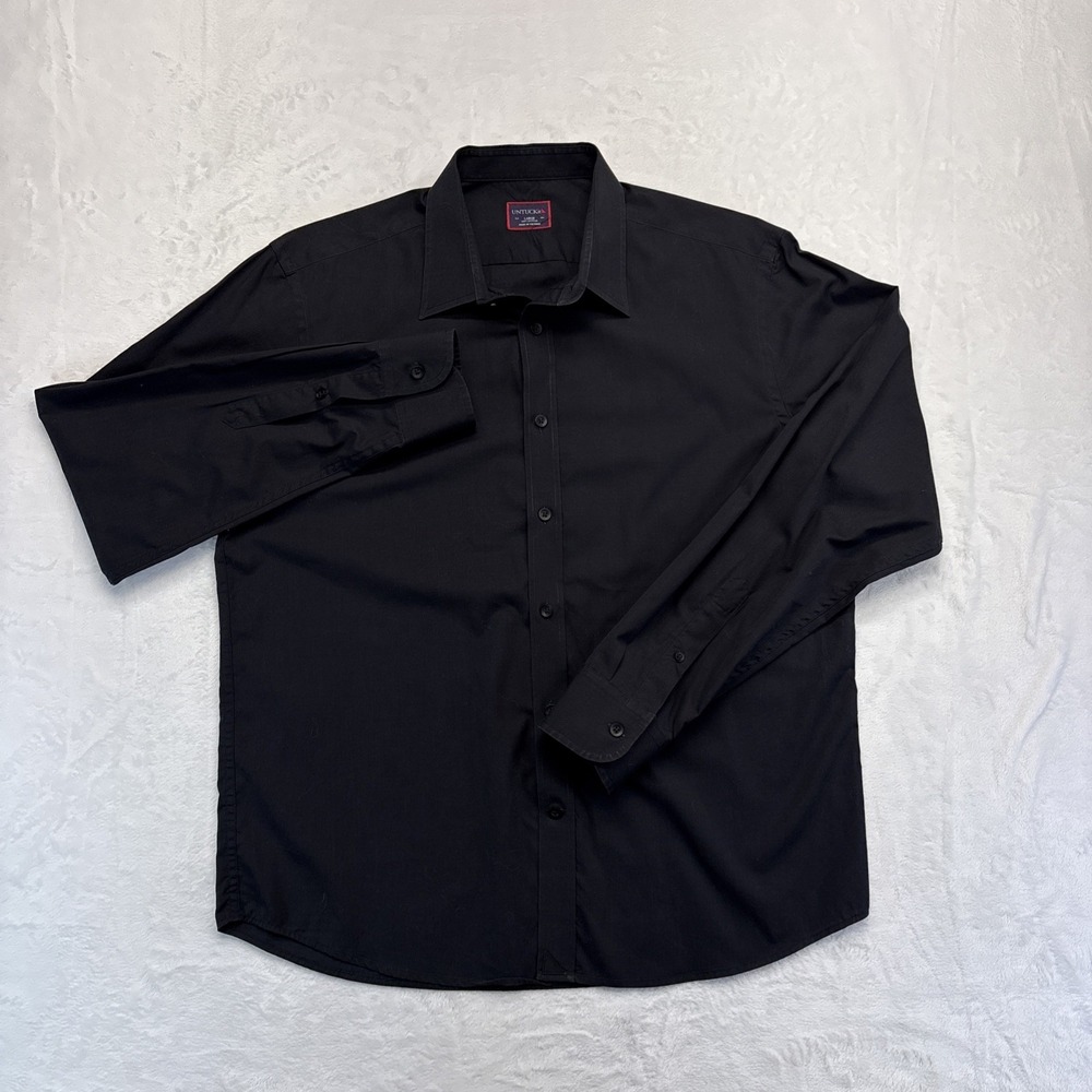 UNTUCKit Shirt Men's Size Large Black Solid Long Sleeve